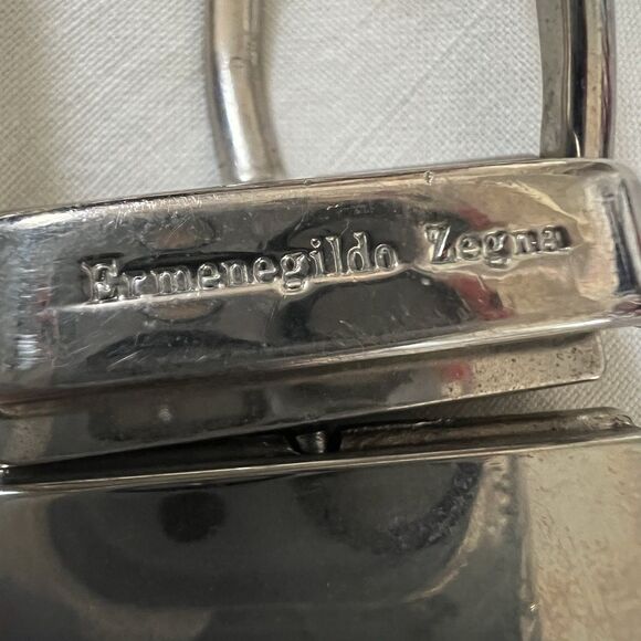 Ermenegildo Zegna Reversible Leather Belt Brown Black Silver Buckle Sz 38 Italy - Picture 5 of 14